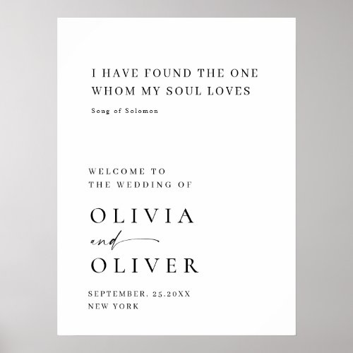 Elegant Simple Minimalist Welcome Wedding Poster