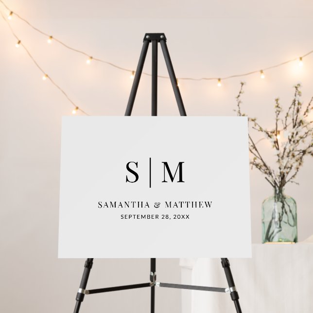 Elegant Simple Minimalist Welcome Wedding Sign (In Situ (Stand))