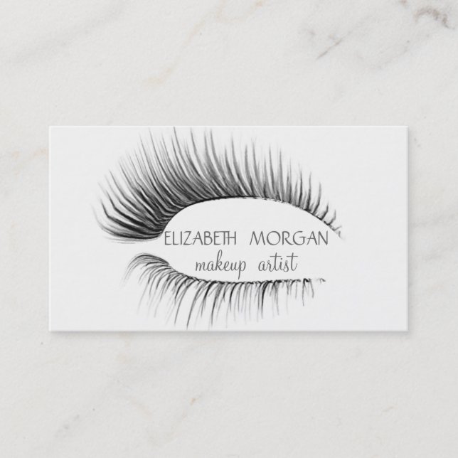Elegant Simple ,Minimalist,White,Lashes Business Card (Front)