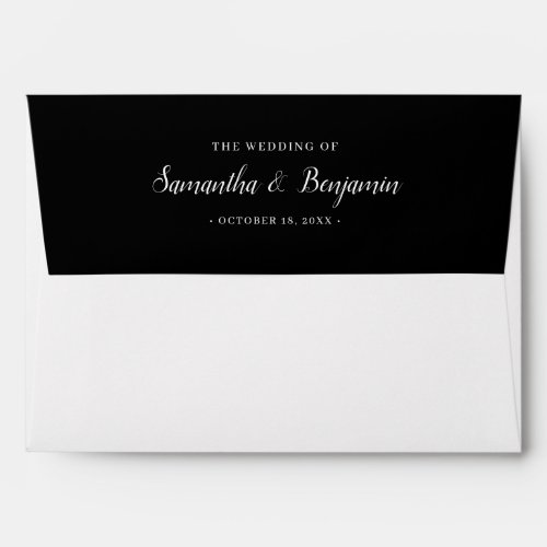 Elegant Simple Minimalist White Script Wedding Envelope