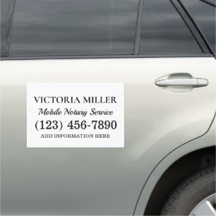 Elegant Simple Mobile Notary Service Custom Car Magnet