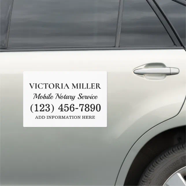 Elegant Simple Mobile Notary Service Custom Car Magnet | Zazzle