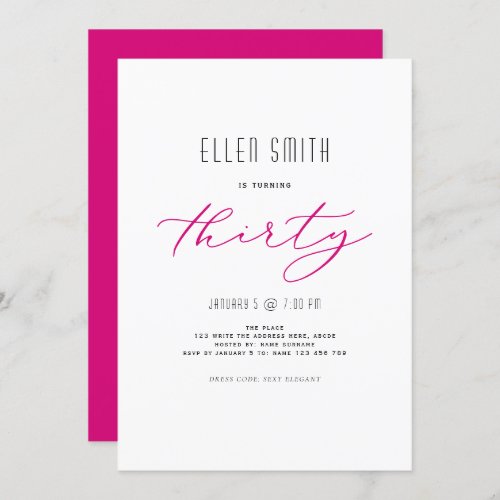 Elegant, Simple, Modern, 30th birthday