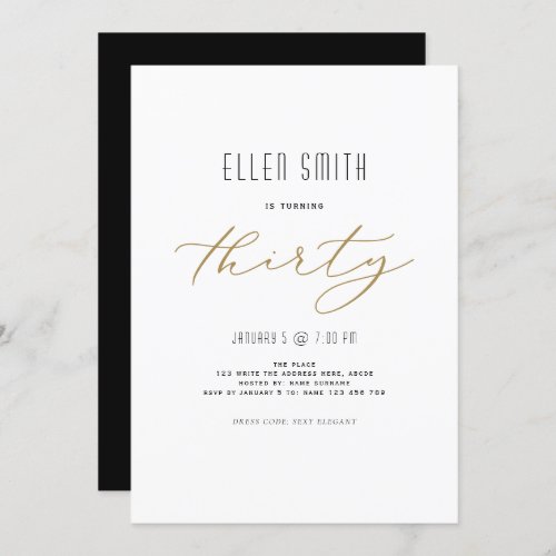 Elegant, Simple, Modern, 30th birthday