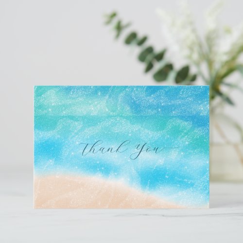 Elegant Simple Modern Beach Wedding Thank You