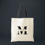 Elegant Simple Modern Black Personalized Monogram Tote Bag<br><div class="desc">This elegant and modern black tote bag is the ultimate accessory for any party or bridesmaid gift. It features a sleek, minimalist design that’s perfect for any occasion. The sophisticated black color exudes timeless elegance, while the personalized monogram Name Initial adds a touch of individuality and charm. This tote is...</div>