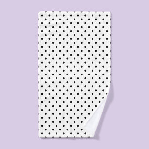 Elegant simple modern black white polka dot hand towel 