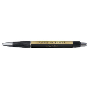 Elegant Simple Modern Chic Gold And Black Pen