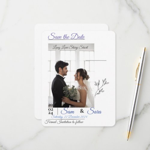 Elegant simple modern  Chic Save the Date Card