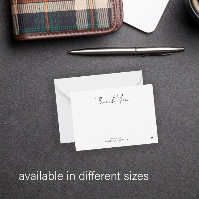 Elegant simple modern chic script thank you  note card (Creator Uploaded)