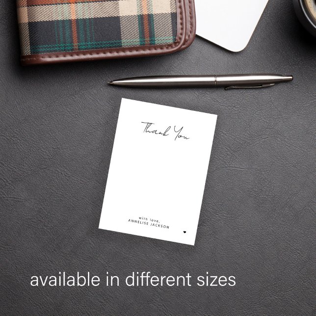 Elegant simple modern chic script thank you note card (Creator Uploaded)