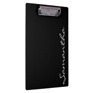 elegant simple modern chic trendy monogram black clipboard