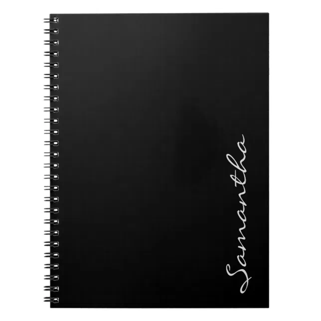 elegant simple modern chic trendy monogram black notebook Zazzle