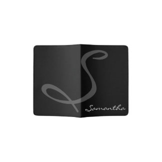 elegant simple modern chic trendy monogram black passport holder