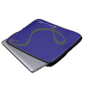 elegant simple modern chic trendy monogram blue laptop sleeve (Front Bottom)