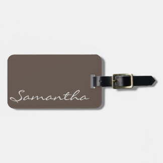 elegant simple modern chic trendy monogram gray luggage tag