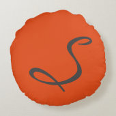 elegant simple modern chic trendy monogram orange round pillow (Back)