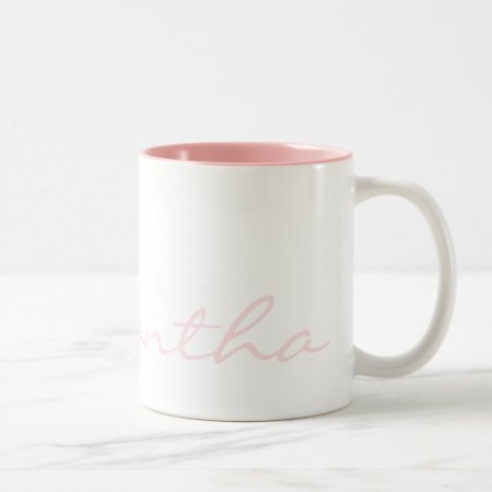 Elegant Simple Modern Chic Trendy Monogram Pink Two-tone Coffee Mug