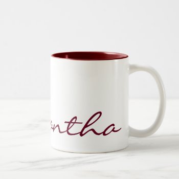 Elegant Simple Modern Chic Trendy Monogram Red Two-tone Coffee Mug by The_Monogram_Shop at Zazzle