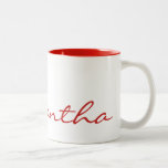 Elegant Simple Modern Chic Trendy Monogram Red Two-tone Coffee Mug at Zazzle