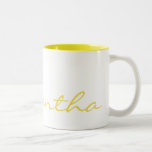 Elegant Simple Modern Chic Trendy Monogram Yellow Two-tone Coffee Mug at Zazzle