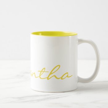 Elegant Simple Modern Chic Trendy Monogram Yellow Two-tone Coffee Mug by The_Monogram_Shop at Zazzle