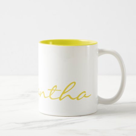 Elegant Simple Modern Chic Trendy Monogram Yellow Two-tone Coffee Mug
