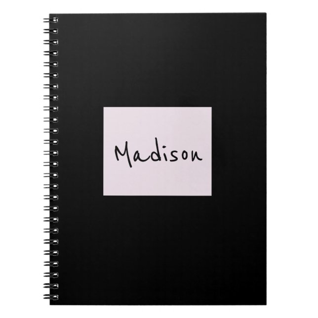 Elegant simple modern Custom Name Notebook (Front)