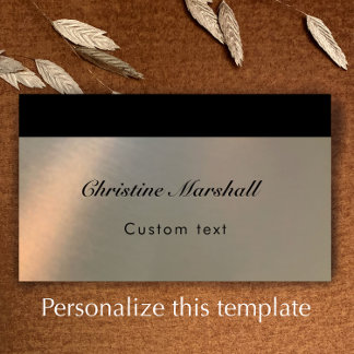 Elegant Simple Modern Faux Brushed Metal QR Code Business Card