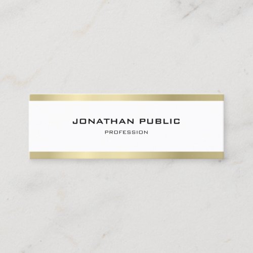 Elegant Simple Modern Gold Design Trendy Plain Mini Business Card