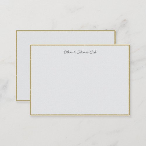 Elegant Simple Modern Gold Slate Wedding Couple Note Card