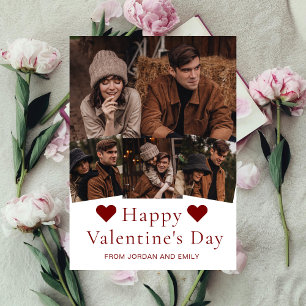 Elegant Simple Modern Happy Valentine's Day Photo Holiday Card