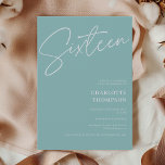 Elegant simple modern ice blue photo Sweet 16 Invitation<br><div class="desc">Elegant simple modern boho ice blue photo Sweet 16</div>