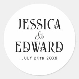 Elegant Simple Modern Minimal Script Photo Chic Classic Round Sticker