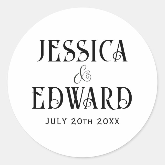 Elegant Simple Modern Minimal Script Photo Chic Classic Round Sticker (Front)