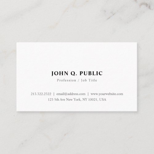 Elegant Simple Modern Minimalist Create Your Own Business Card
