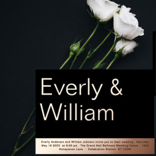 Elegant Simple Modern Minimalist Gold Wedding Foil Invitation