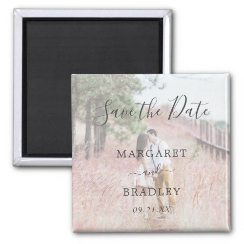 Elegant Simple Modern Photo Wedding Save the Date Magnet