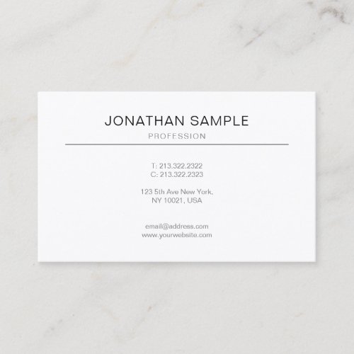 Elegant Simple Modern Plain Professional Design Business Card