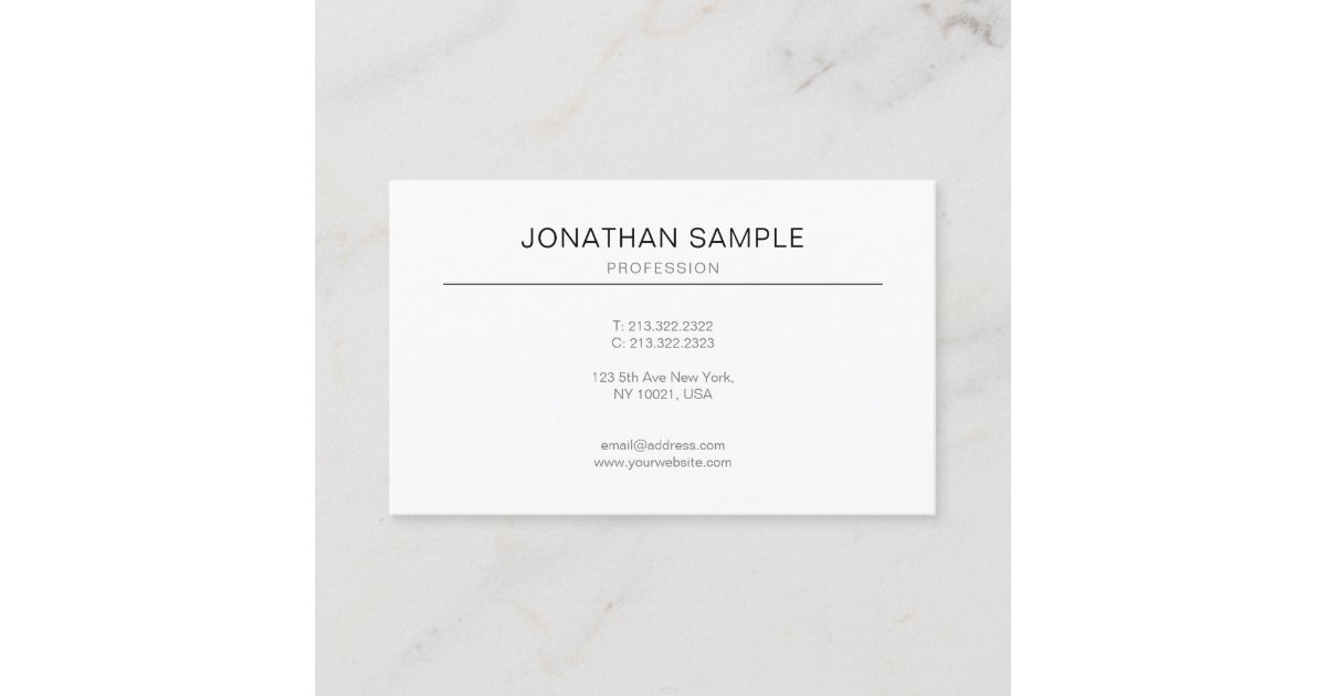 Elegant Simple Modern Plain Professional Design Business Card | Zazzle