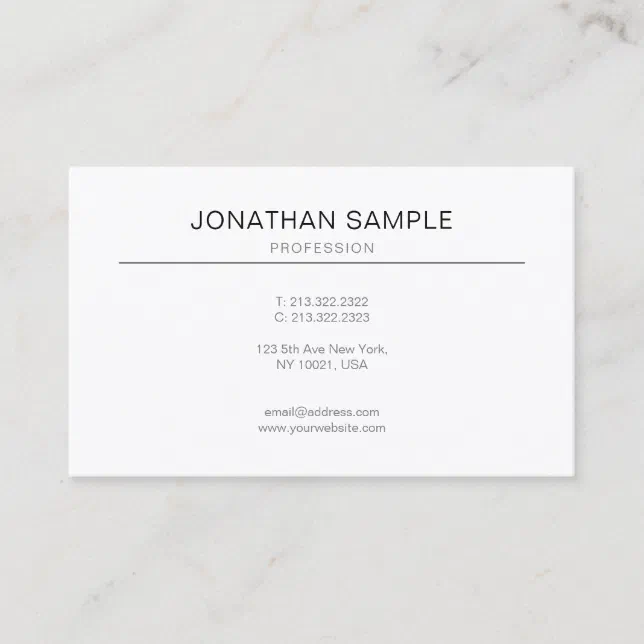 Elegant Simple Modern Plain Professional Design Business Card | Zazzle