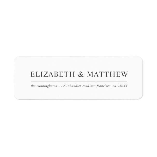 Elegant Simple Modern Return Address Label