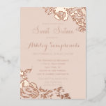 Elegant Simple Modern Rose Floral Gold Sweet 16 Foil Invitation at Zazzle
