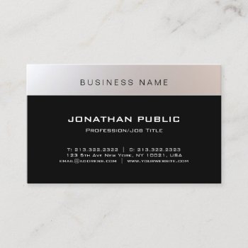 Elegant Simple Modern Silver Black Professional Business Card by art_grande at Zazzle