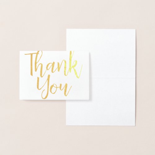 Elegant Simple Modern Traditional Gold Thank You Foil Card