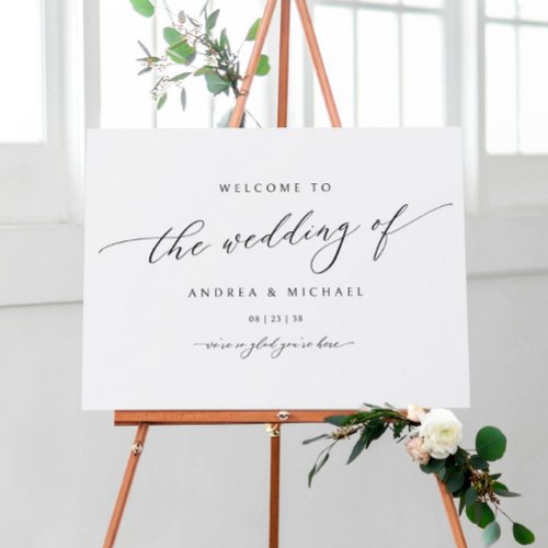 Elegant Simple Modern Wedding Welcome Sign
