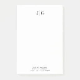 Elegant Simple Monogram Minimalist Letterhead Post-it Notes