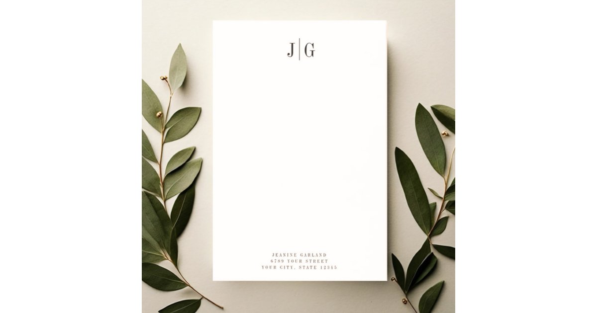 Elegant Simple Monogram Minimalist Letterhead Post-it Notes | Zazzle