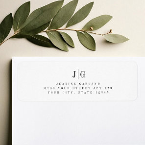 Elegant Simple Monogram Minimalist Return Address Label