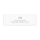 Elegant Simple Monogram Minimalist Return Address